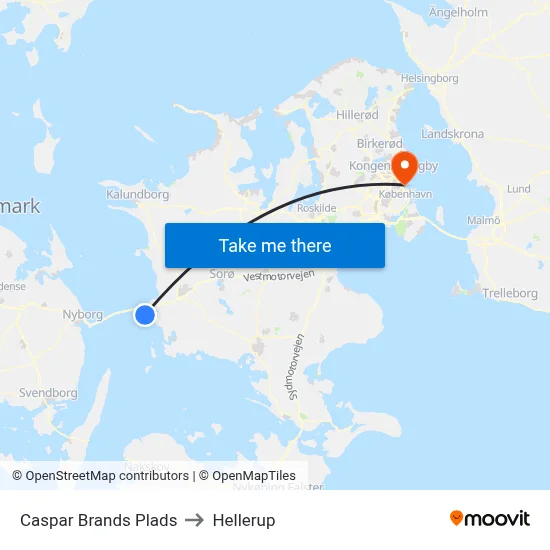 Caspar Brands Plads to Hellerup map