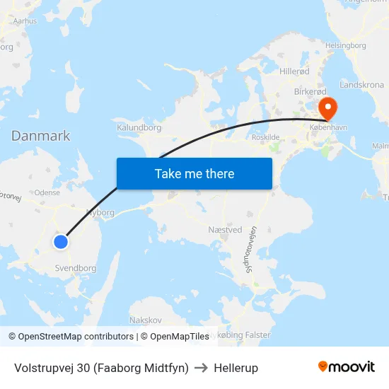 Volstrupvej 30 (Faaborg Midtfyn) to Hellerup map