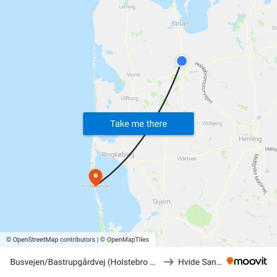 Busvejen/Bastrupgårdvej (Holstebro Kom) to Hvide Sande map