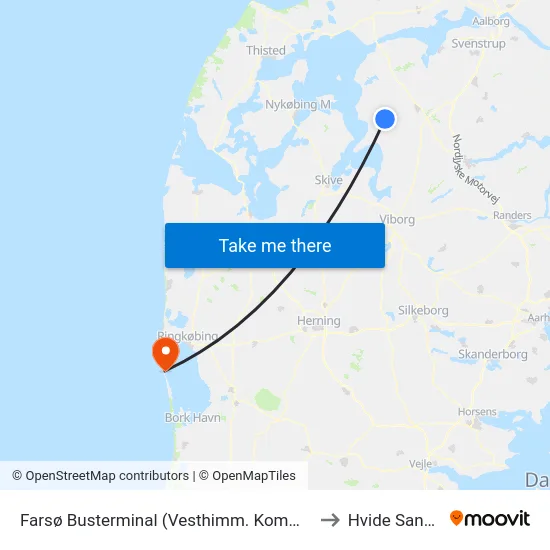 Farsø Busterminal (Vesthimm. Komm.) to Hvide Sande map
