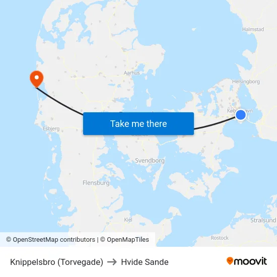 Knippelsbro (Torvegade) to Hvide Sande map