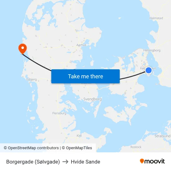 Borgergade (Sølvgade) to Hvide Sande map