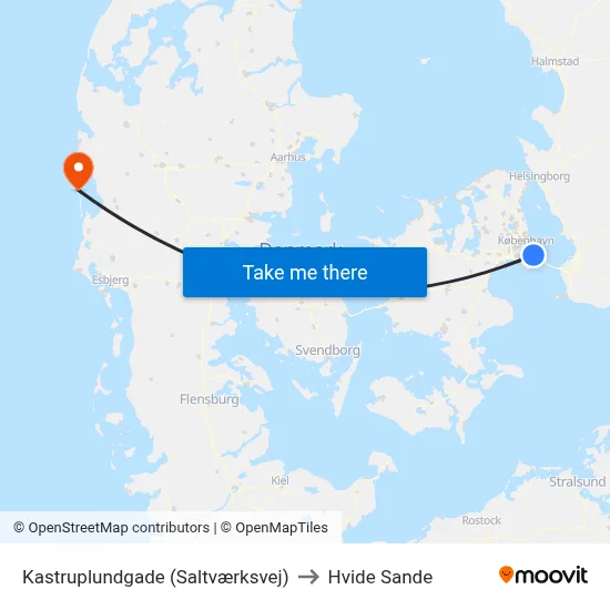 Kastruplundgade (Saltværksvej) to Hvide Sande map
