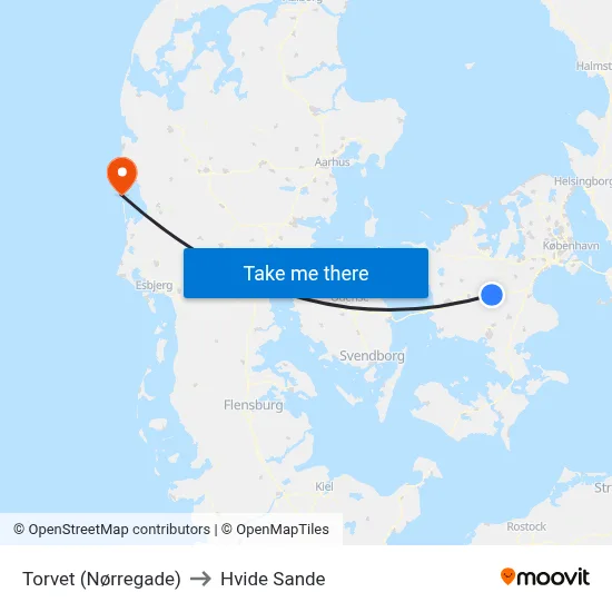Torvet (Nørregade) to Hvide Sande map