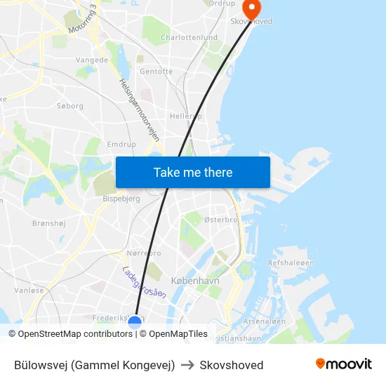 Bülowsvej (Gammel Kongevej) to Skovshoved map