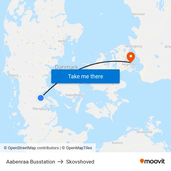 Aabenraa Busstation to Skovshoved map