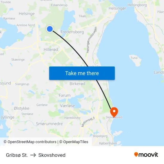 Gribsø St. to Skovshoved map