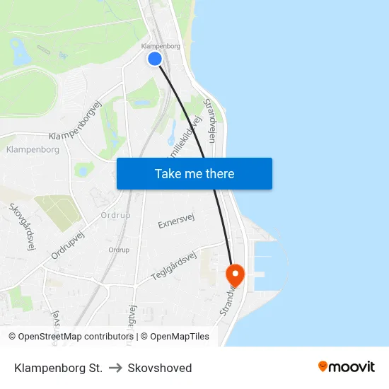 Klampenborg St. to Skovshoved map