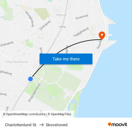 Charlottenlund St. to Skovshoved map