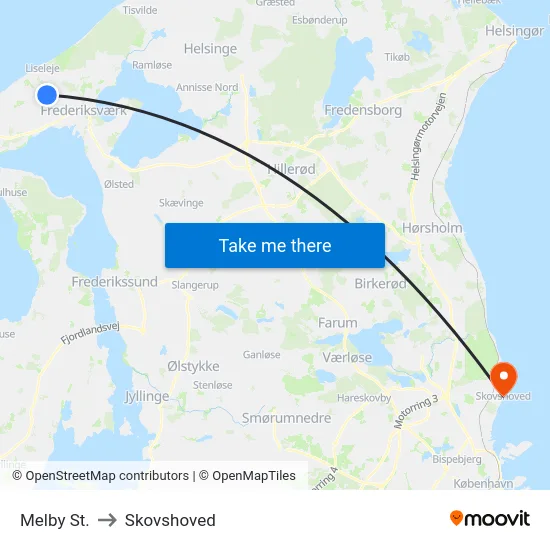 Melby St. to Skovshoved map