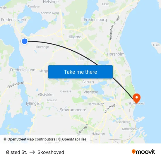 Ølsted St. to Skovshoved map