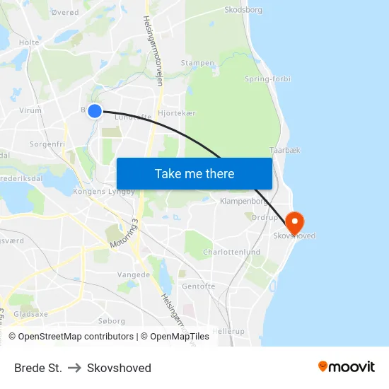 Brede St. to Skovshoved map