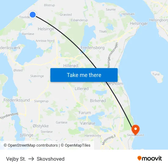Vejby St. to Skovshoved map