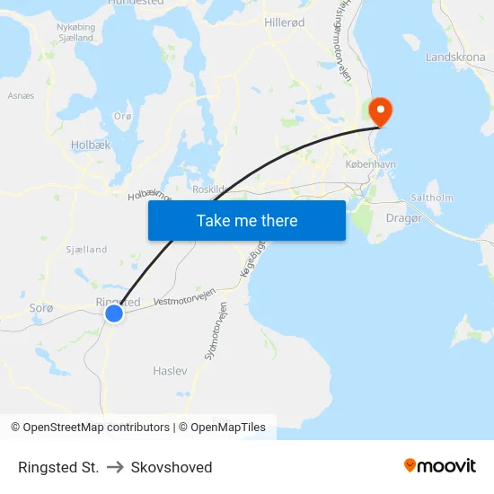 Ringsted St. to Skovshoved map