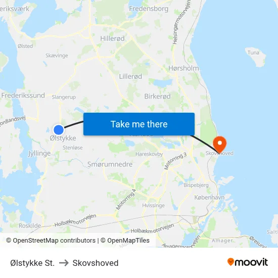 Ølstykke St. to Skovshoved map