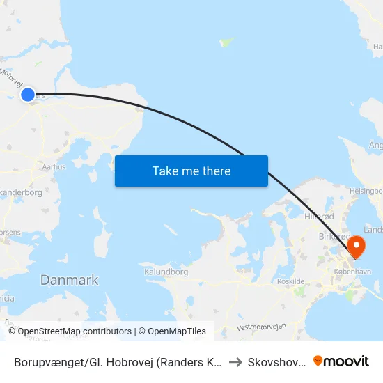 Borupvænget/Gl. Hobrovej (Randers Kom) to Skovshoved map