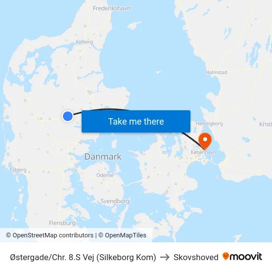 Østergade/Chr. 8.S Vej (Silkeborg Kom) to Skovshoved map