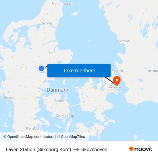 Laven Station (Silkeborg Kom) to Skovshoved map