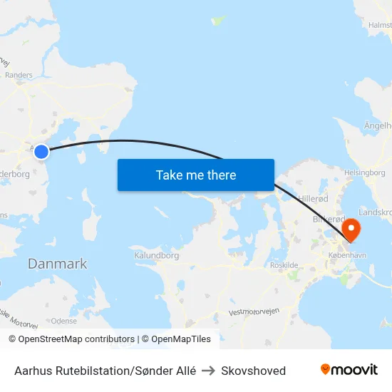 Aarhus Rutebilstation/Sønder Allé to Skovshoved map