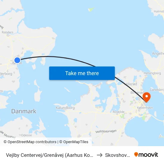 Vejlby Centervej/Grenåvej (Aarhus Kom) to Skovshoved map