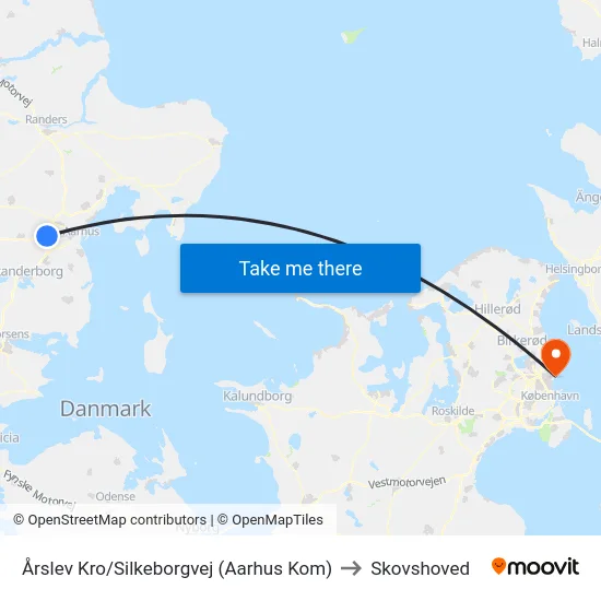Årslev Kro/Silkeborgvej (Aarhus Kom) to Skovshoved map