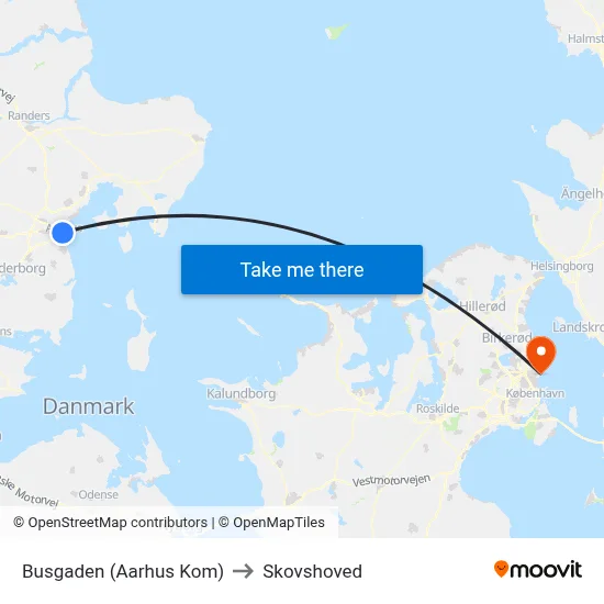 Busgaden (Aarhus Kom) to Skovshoved map