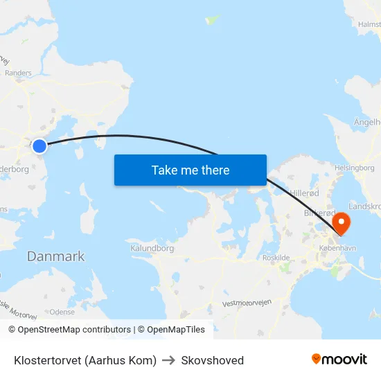 Klostertorvet (Aarhus Kom) to Skovshoved map