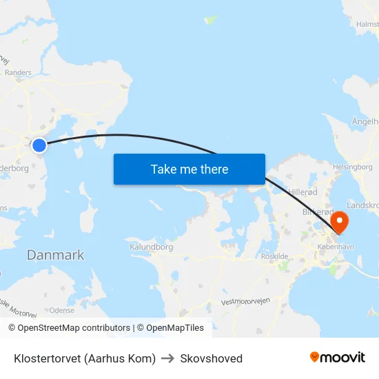 Klostertorvet (Aarhus Kom) to Skovshoved map