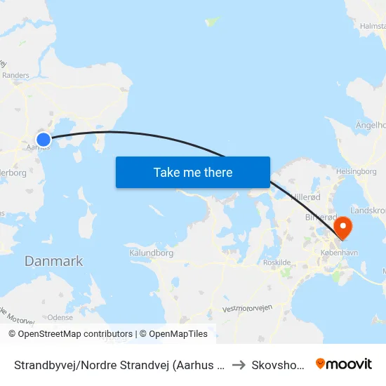 Strandbyvej/Nordre Strandvej (Aarhus Kom) to Skovshoved map