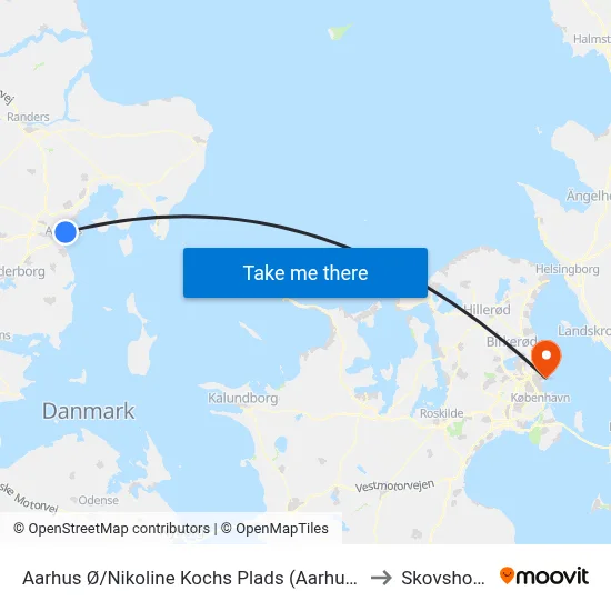 Aarhus Ø/Nikoline Kochs Plads (Aarhus Kom) to Skovshoved map