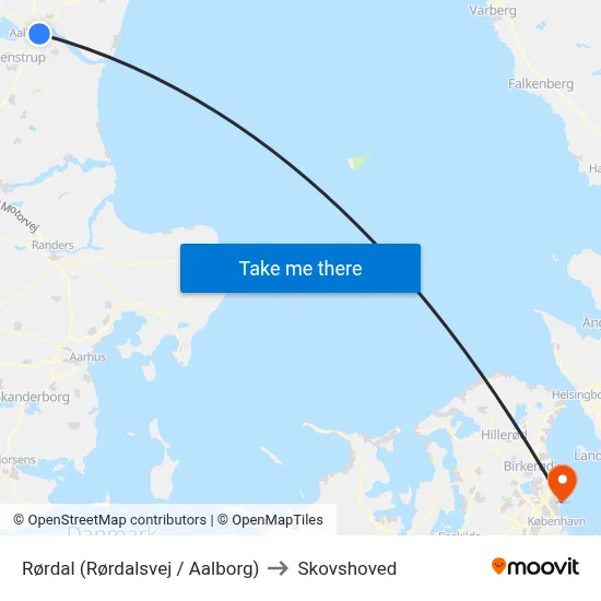 Rørdal (Rørdalsvej / Aalborg) to Skovshoved map