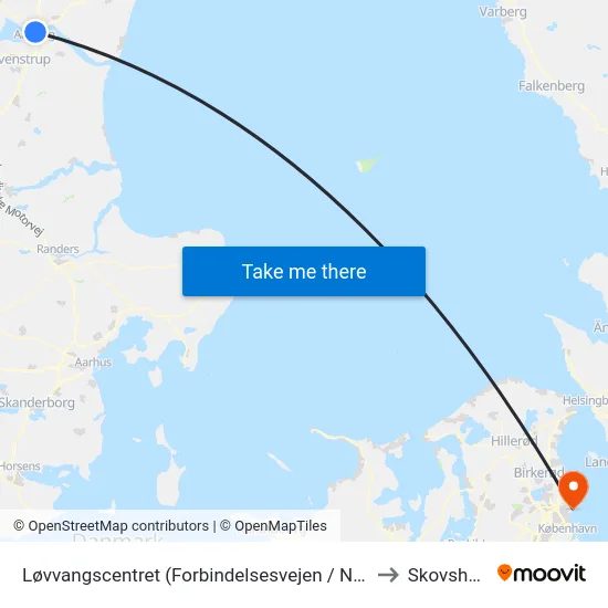 Løvvangscentret (Forbindelsesvejen / Nørresundby) to Skovshoved map