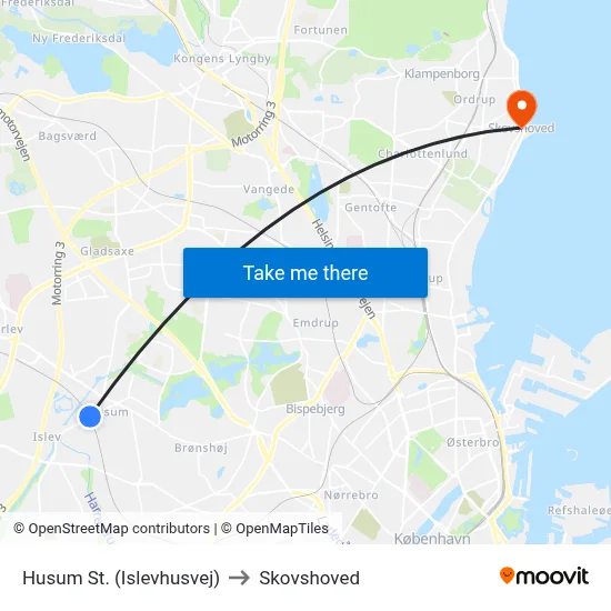 Husum St. (Islevhusvej) to Skovshoved map