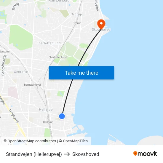 Strandvejen (Hellerupvej) to Skovshoved map