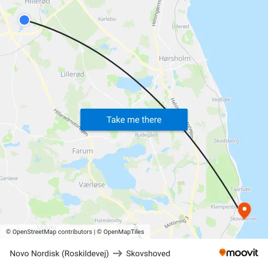 Novo Nordisk (Roskildevej) to Skovshoved map