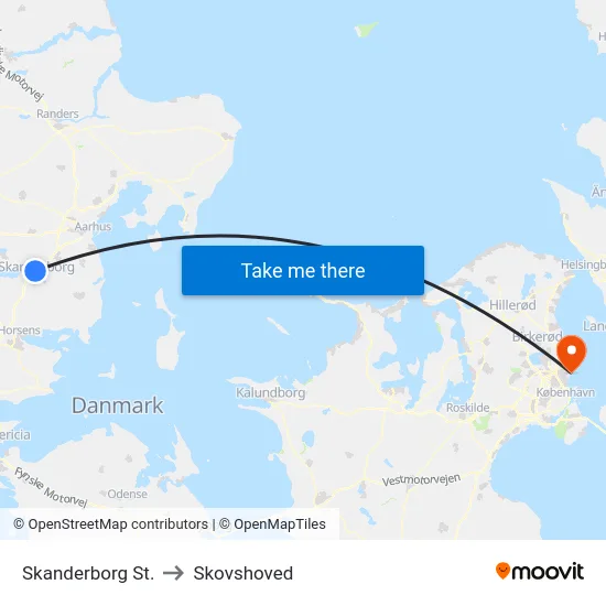 Skanderborg St. to Skovshoved map