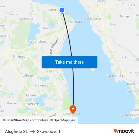 Ålsgårde St. to Skovshoved map