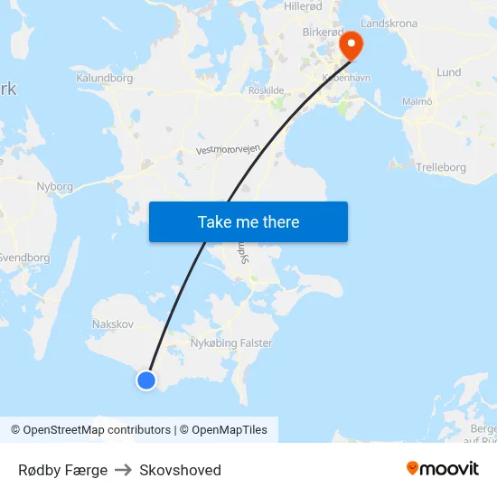 Rødby Færge to Skovshoved map