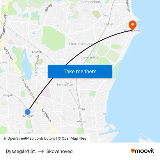 Dyssegård St. to Skovshoved map