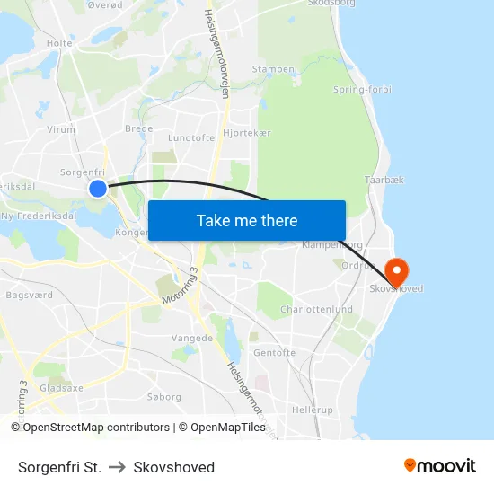 Sorgenfri St. to Skovshoved map