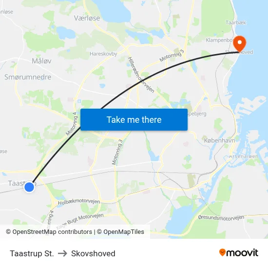 Taastrup St. to Skovshoved map