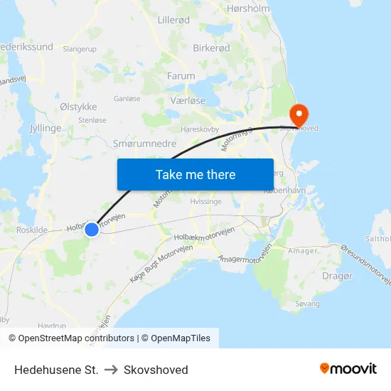 Hedehusene St. to Skovshoved map