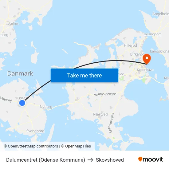 Dalumcentret (Odense Kommune) to Skovshoved map