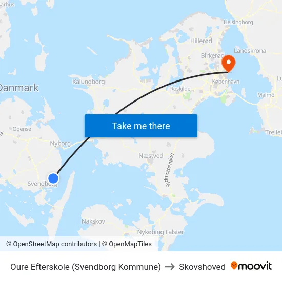 Oure Efterskole (Svendborg Kommune) to Skovshoved map