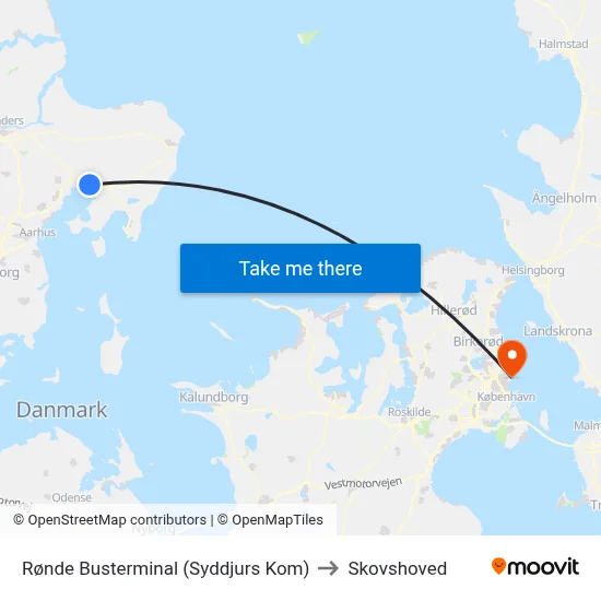 Rønde Busterminal (Syddjurs Kom) to Skovshoved map