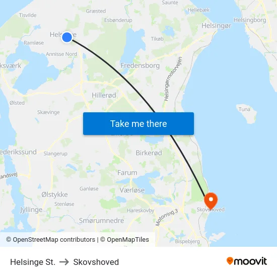 Helsinge St. to Skovshoved map