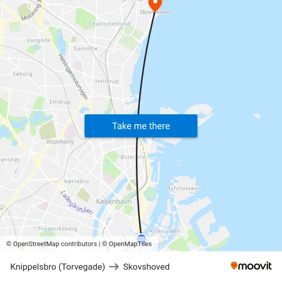 Knippelsbro (Torvegade) to Skovshoved map