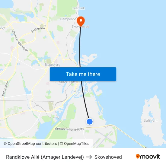 Randkløve Allé (Amager Landevej) to Skovshoved map