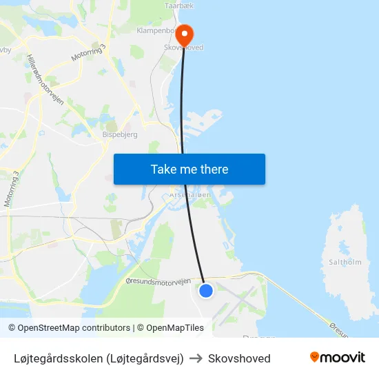 Løjtegårdsskolen (Løjtegårdsvej) to Skovshoved map