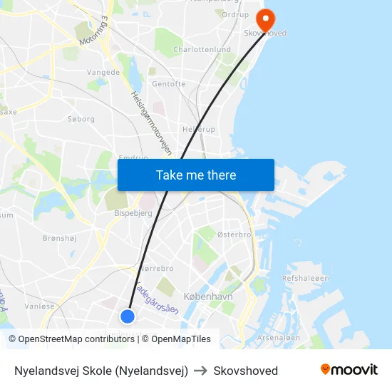 Nyelandsvej Skole (Nyelandsvej) to Skovshoved map